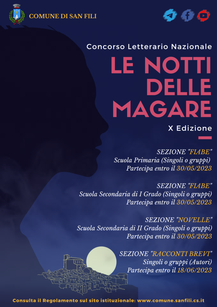 Locandina Concorso Letterario Nazionale "Le Notti delle Magare" 2023
