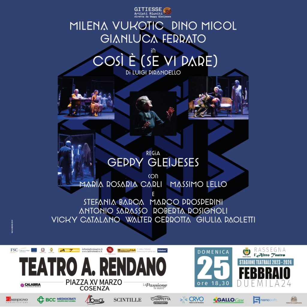 L'opera di Luigi Pirandello al teatro Rendano
